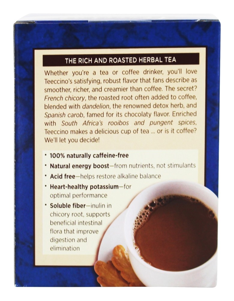 Chicória chá de ervas cafeína grátis dandelion vermelho chai - 10 Saquinhos de Chá Teeccino - Imagem 3