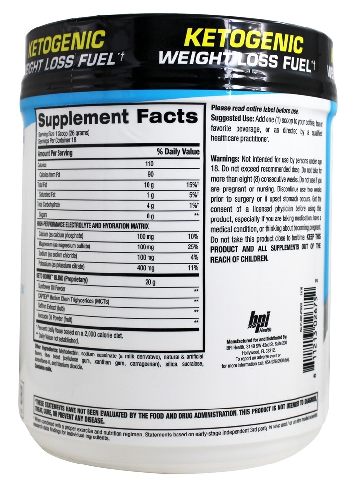 Ceto Bomba Cetogênica Peso Perda Combustível Caramelo Macchiato - 1 lb. BPI Sports - Imagem 2
