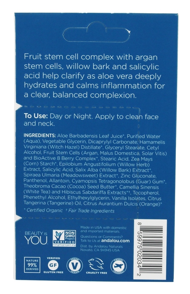 Beleza é Confiante Face Creme Vagem Argan Haste Célula - 0.14 oz. Andalou Naturals - Imagem 2