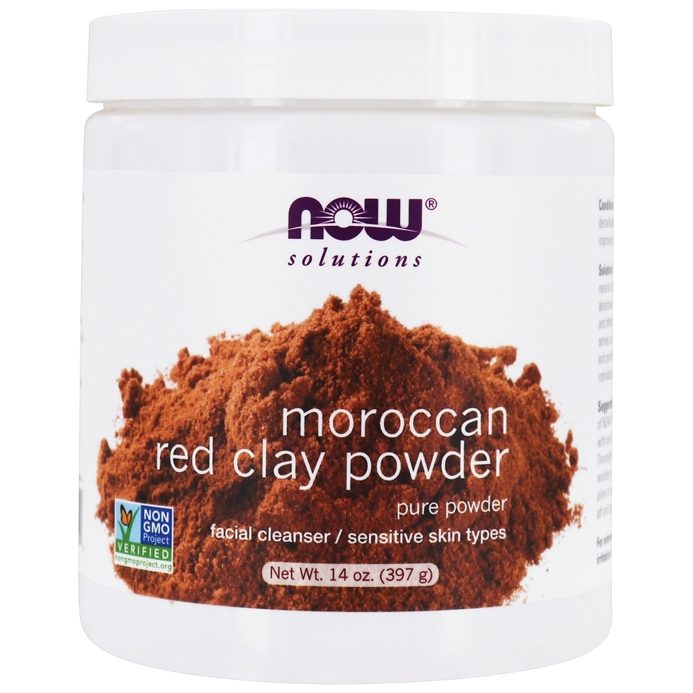 NOW Solutions pó de argila vermelha marroquino - 14 oz. NOW Foods