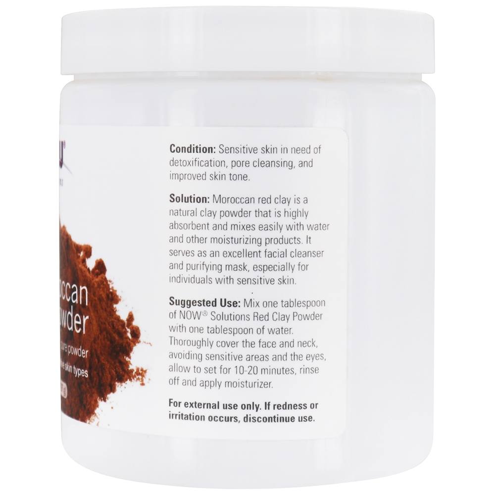 NOW Solutions pó de argila vermelha marroquino - 14 oz. NOW Foods - Imagem 3