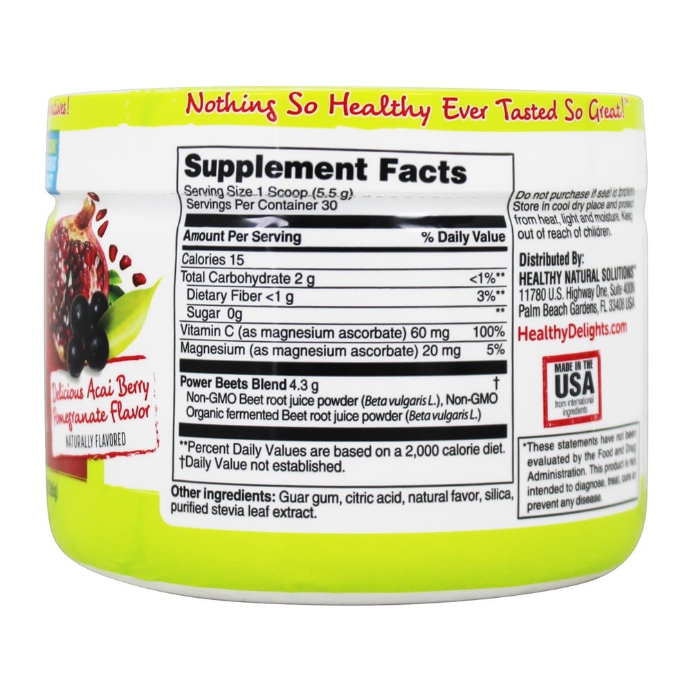Naturals Power Beets Circulation Superfood 30 Porções Açaí Berry Romã - 5.8 oz. Healthy Delights - Imagem 2
