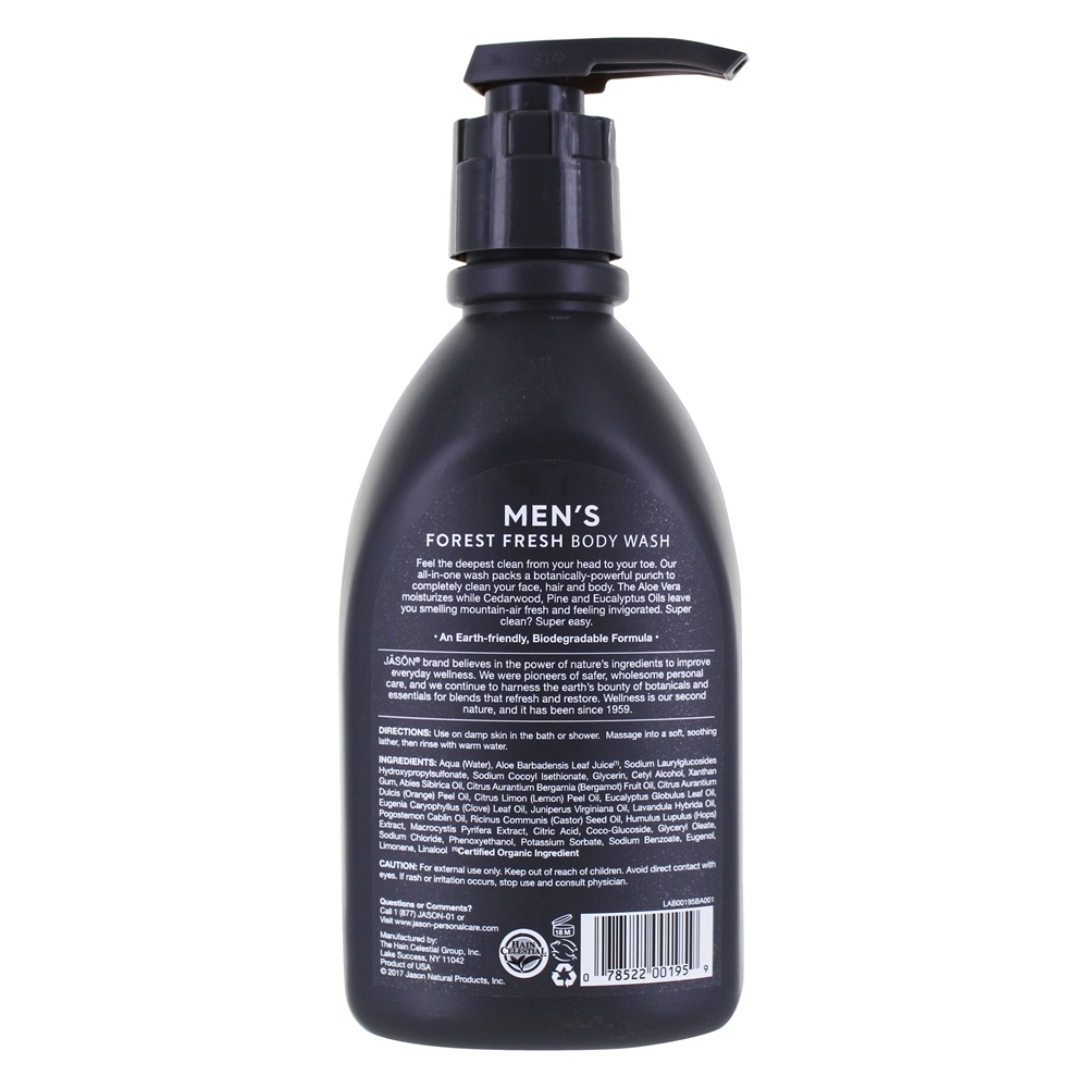 All-In-One Masculina Lavagem Corporal Forest Fresh - 30 fl. oz. JASON Natural Products - Imagem 2