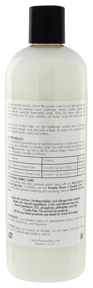 Shampoo de lã e caxemira 32 Lavagens de cedro - 16 fl. oz. The Laundress - Imagem 2