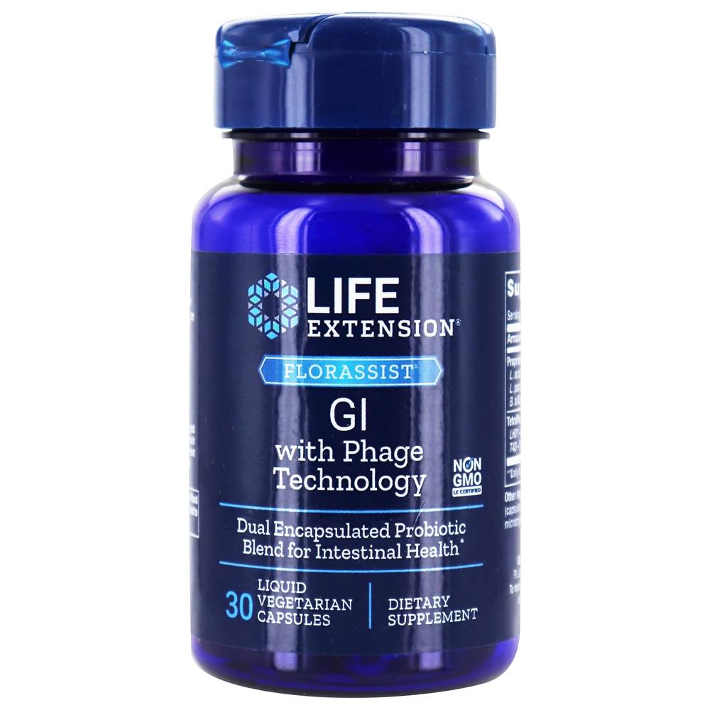 GI florassista com tecnologia de fago probiótico - 30 Vegetarian Liquid Capsule(s)Life Extension