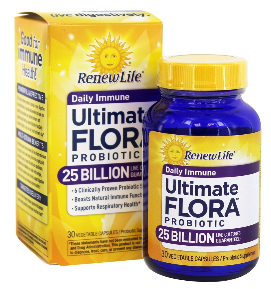 Ultimate Flora Probiótico Diário Para Melhora da Imunidade 25 Bilhões de UFC - 30 Cápsula (s) vegetal (s) Renew Life