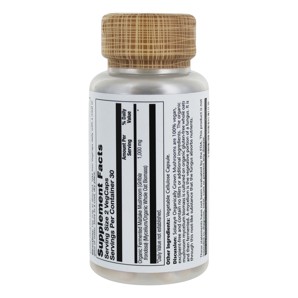 Cogumelo Maitake Fermentado Orgânico 500 mg. - 60 Cápsula (s) vegetal (s) Solaray - Imagem 2