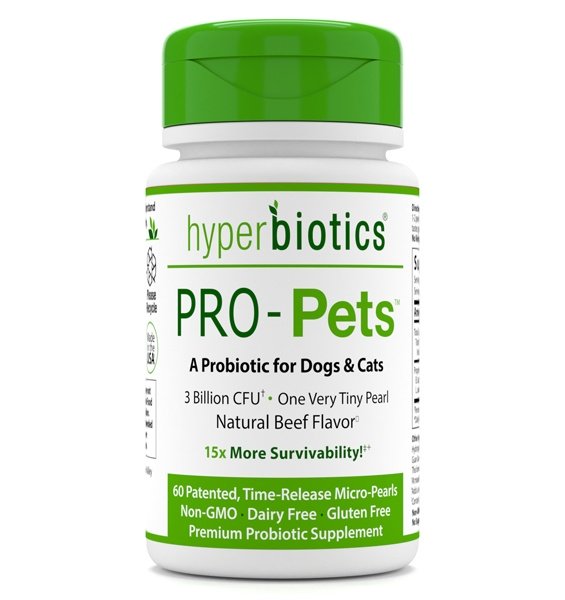 PRó-Animais de estimação Probiotic para Cães & Gatos Natural Carne Sabor 3 Bilhões de UFC - 60 Micro-pérolas Hyperbiotics