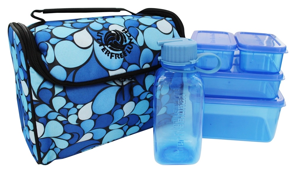 Lancheira sem lixo com recipientes para alimentos sem BPA Azul New Wave Enviro Products