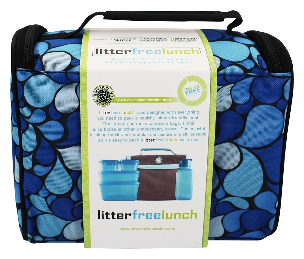 Lancheira sem lixo com recipientes para alimentos sem BPA Azul New Wave Enviro Products - Imagem 4