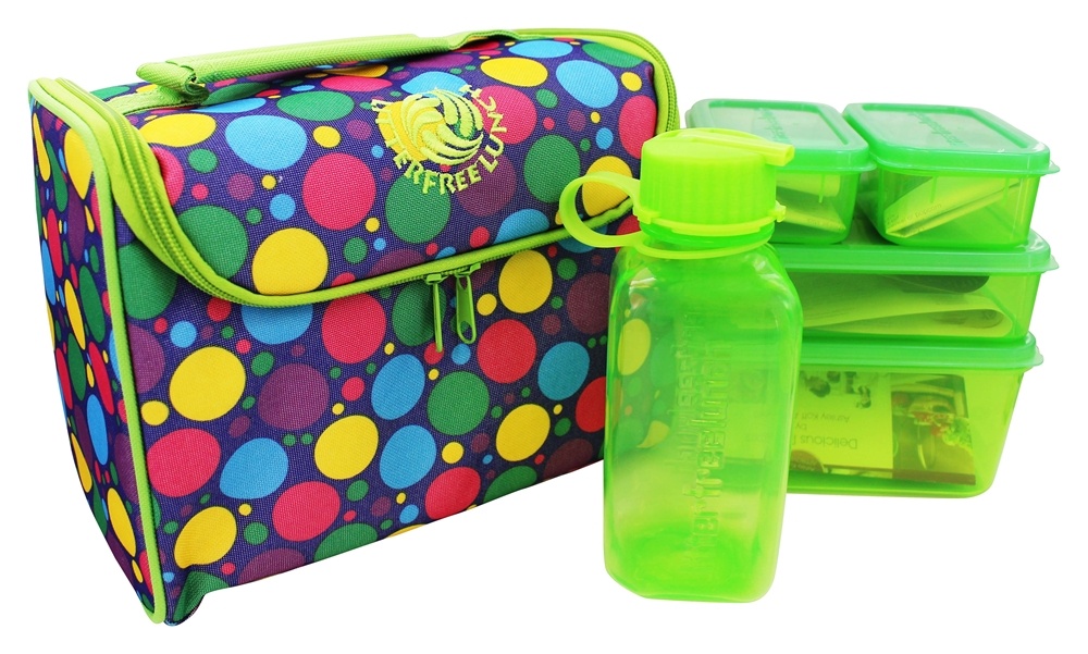 Lancheira sem lixo com recipientes para alimentos sem BPA Rosa New Wave Enviro Products