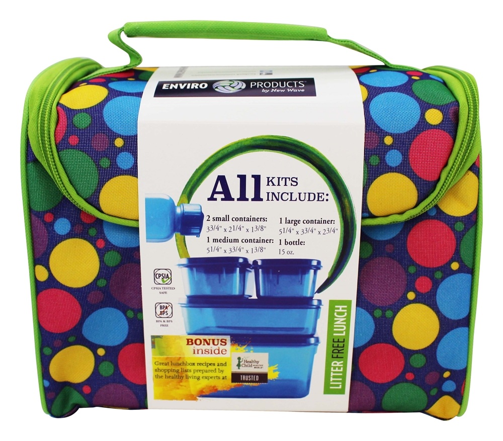 Lancheira sem lixo com recipientes para alimentos sem BPA Rosa New Wave Enviro Products - Imagem 3