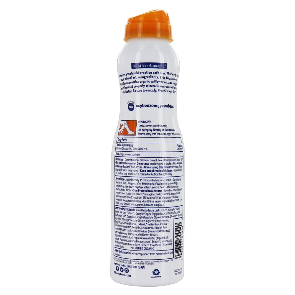Protetor solar com spray purificado a ar mineral 30 SPF - 6 fl. oz. Kiss My Face - Imagem 2