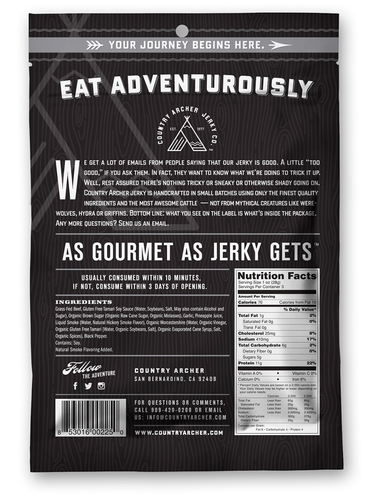 Todos Natural Carne Irregular Original - 3 oz. Country Archer - Imagem 2
