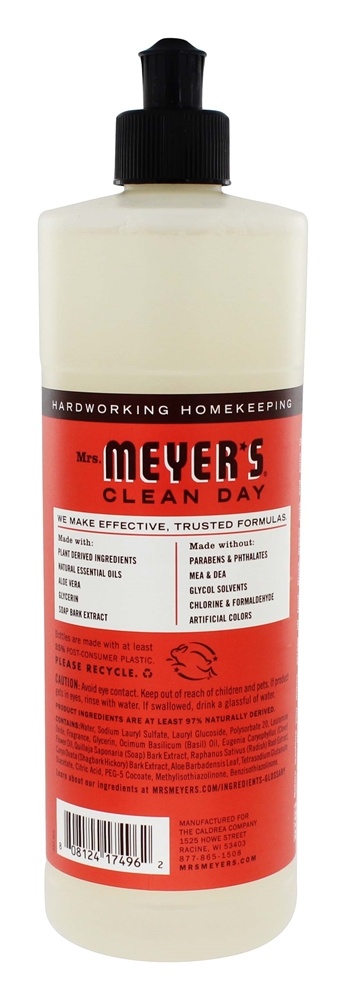 Dia limpo líquido prato sabão rabanete - 16 fl. oz. Mrs. Meyer's - Imagem 2