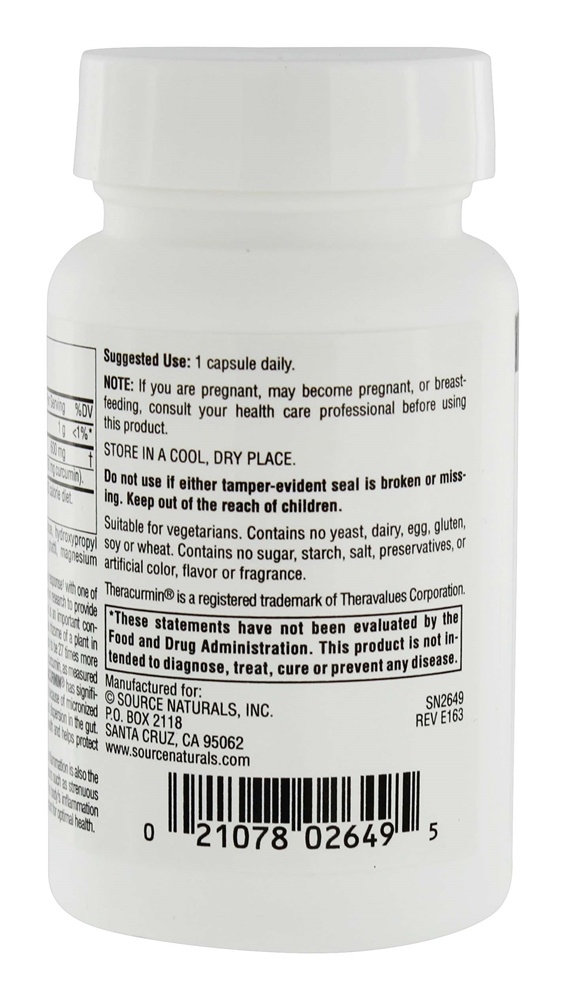 Resposta Inflamatória da Teracurmina 600 mg. - Cápsulas vegetarianas 30 Source Naturals - Imagem 3