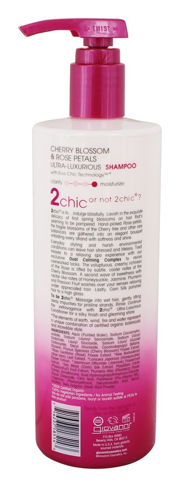 2chic Extremista Luxuoso Xampu Cereja Flor & Rosa Pétalas - 24 fl. oz. Giovanni - Imagem 2