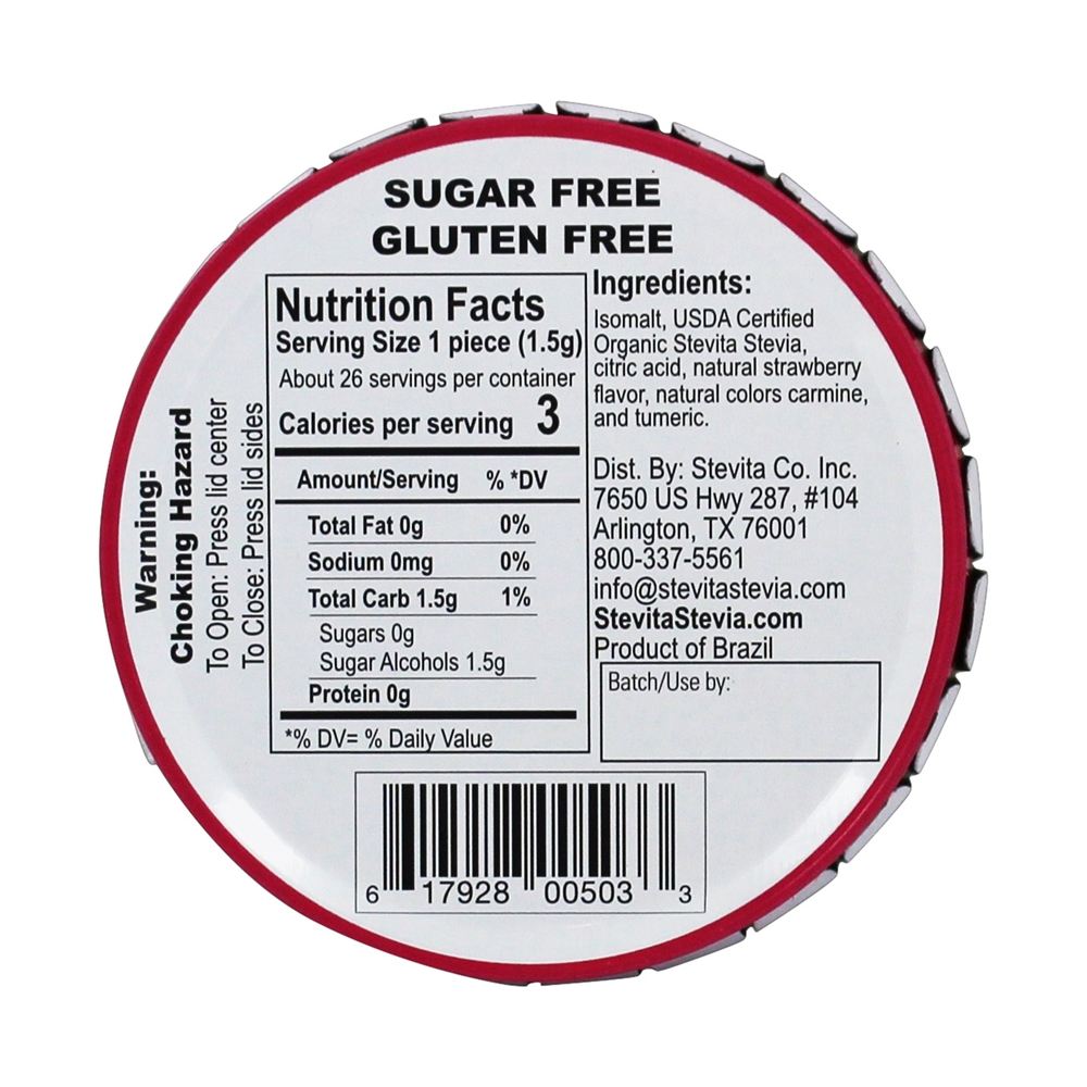 Doces Doces Adoçados com Stevia Sublime Strawberry - 1.4 oz. Stevita - Imagem 2
