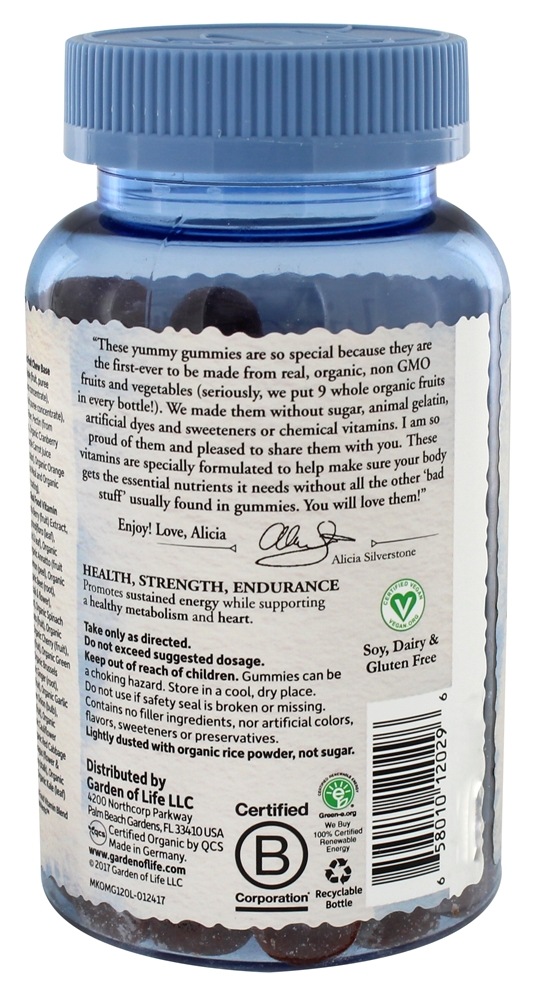 mykin Orgânicos Homens Múltiplas Inteiro Comida Gomoso Baga - 120 Gummies Garden of Life - Imagem 3