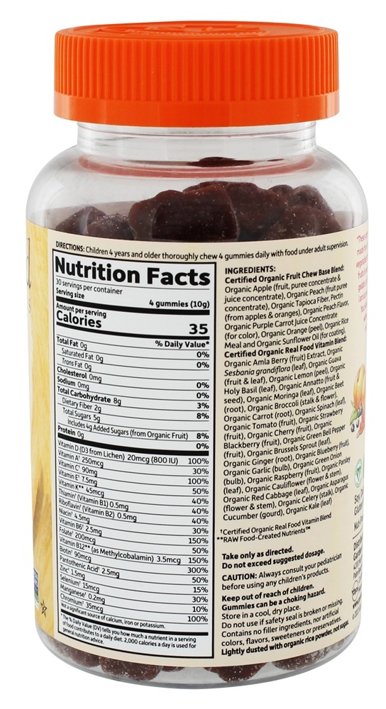 mykin Orgânicos Crianças Múltiplas Gomoso Fruto - 120 Gummies Garden of Life - Imagem 2