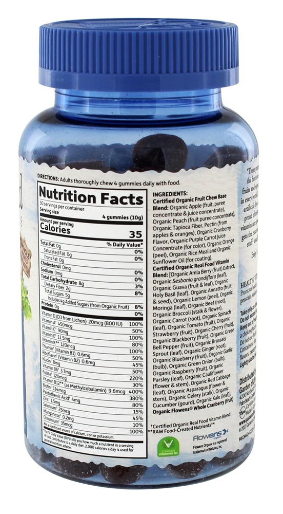 mykind Organics Men's Multi 40 + Doces Integrais Baga - 120 Gummies Garden of Life - Imagem 2