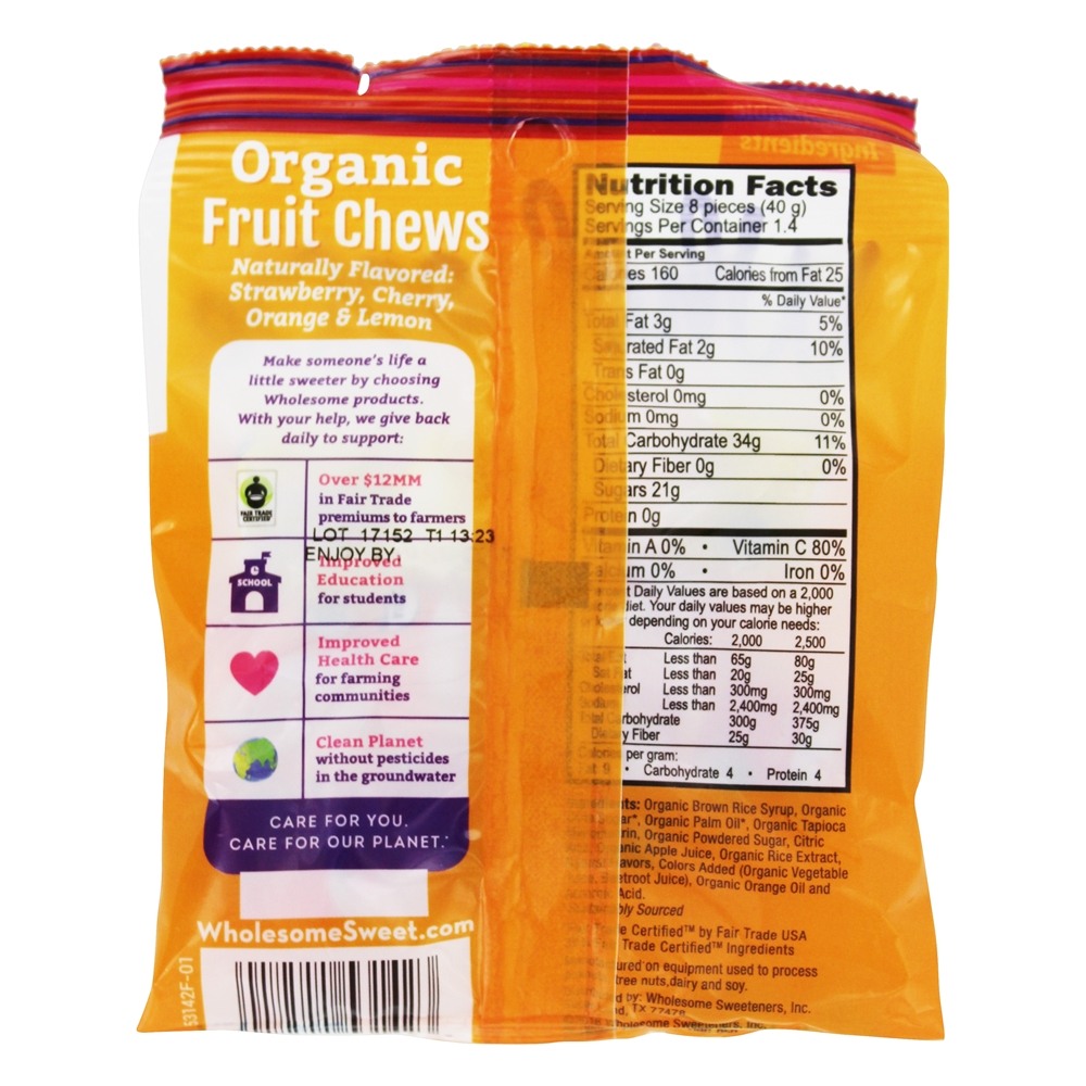 Fruta Orgânica Mastiga - 2 oz. Wholesome! - Imagem 2