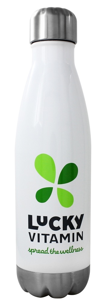 Branco de garrafa de água de aço inoxidável de vácuo isolado - 17 oz. LuckyVitamin Gear