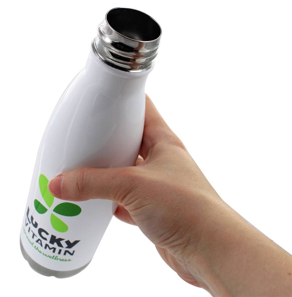 Branco de garrafa de água de aço inoxidável de vácuo isolado - 17 oz. LuckyVitamin Gear - Imagem 4