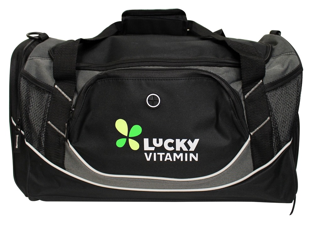 Mochila de ginástica de luxo Sport Duffle Black de 22 polegadas LuckyVitamin Gear