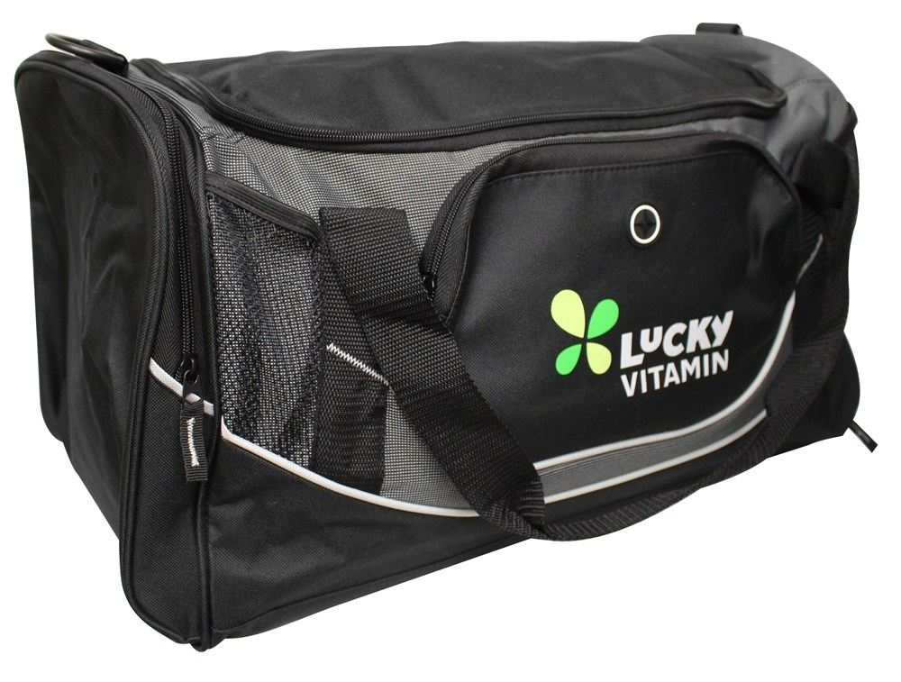 Mochila de ginástica de luxo Sport Duffle Black de 22 polegadas LuckyVitamin Gear - Imagem 2