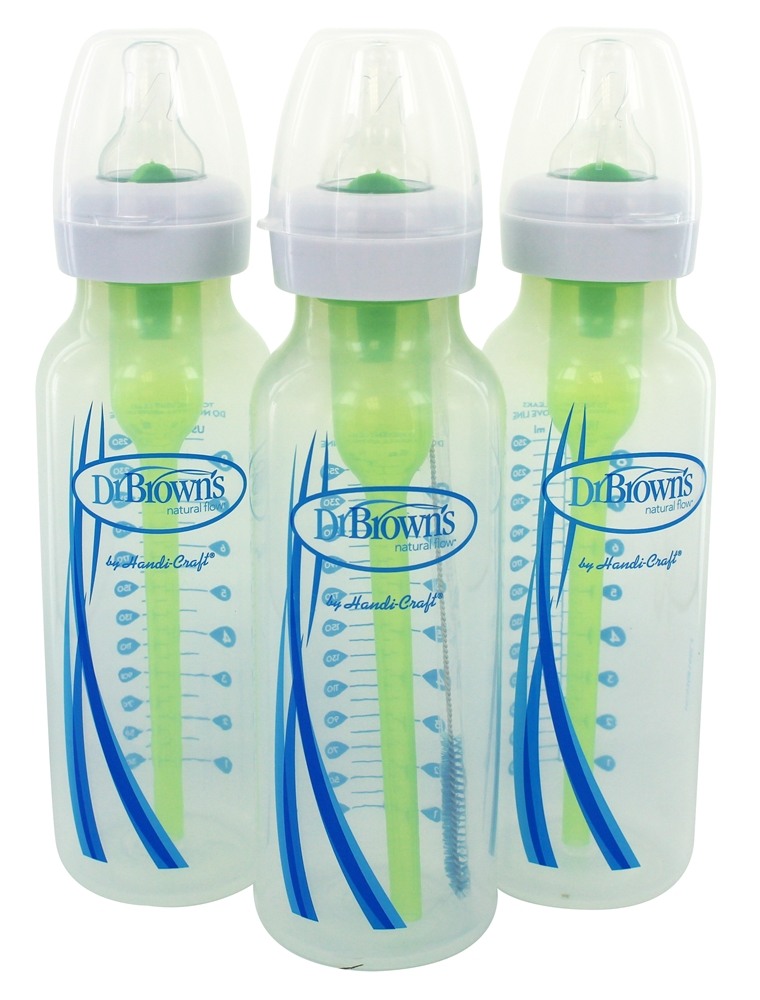 Frascos de opções de fluxo natural 0 Meses + 3 Pacote - 8 oz. Dr. Brown's - Imagem 4