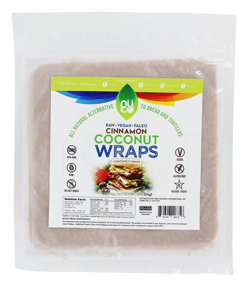 Coconut Wraps Canela - 5 Contagem NUCO