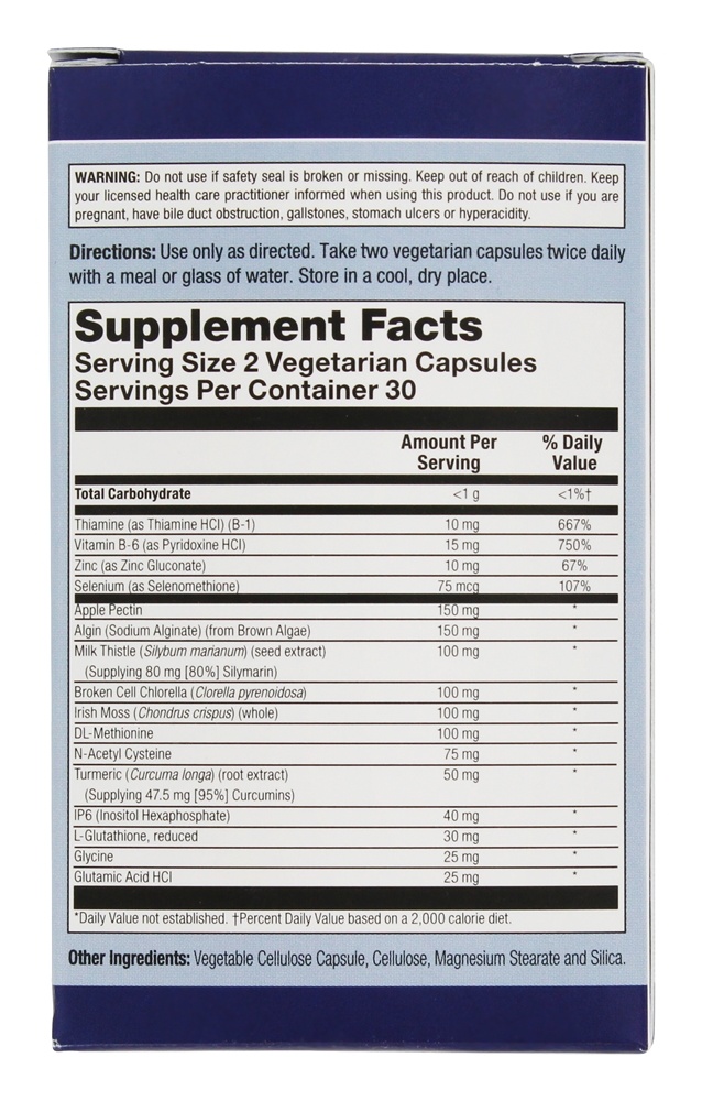 Metal & Toxina Clenz Avançado Desintoxicação Fórmula - Cápsulas vegetarianas 60 Natural Balance - Imagem 2