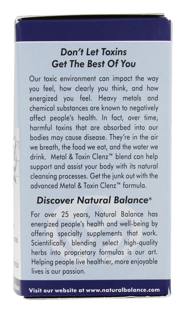 Metal & Toxina Clenz Avançado Desintoxicação Fórmula - Cápsulas vegetarianas 60 Natural Balance - Imagem 4