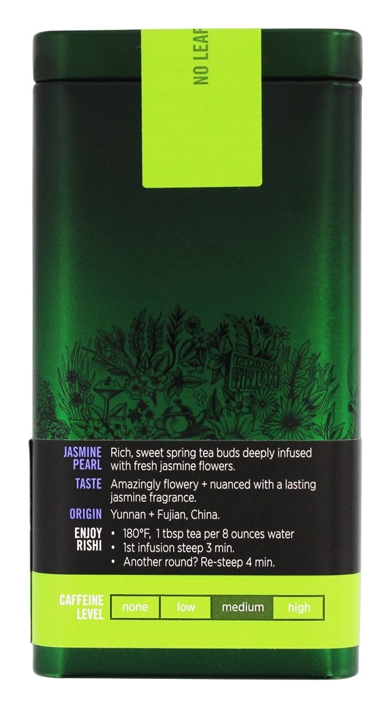 Folha Solta Chá Verde Jasmine Pérola - 3 oz. Rishi Tea - Imagem 3