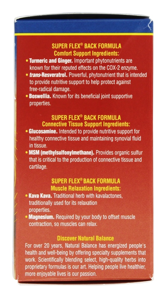 Super Flex Fórmula Para as Costas Potência Máxima - 60 Tablets Natural Balance - Imagem 4