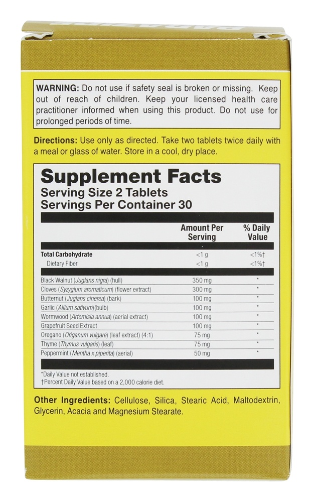 Parazide Clenz Poderoso Limpeza Fórmula - 60 Tablets Natural Balance - Imagem 2