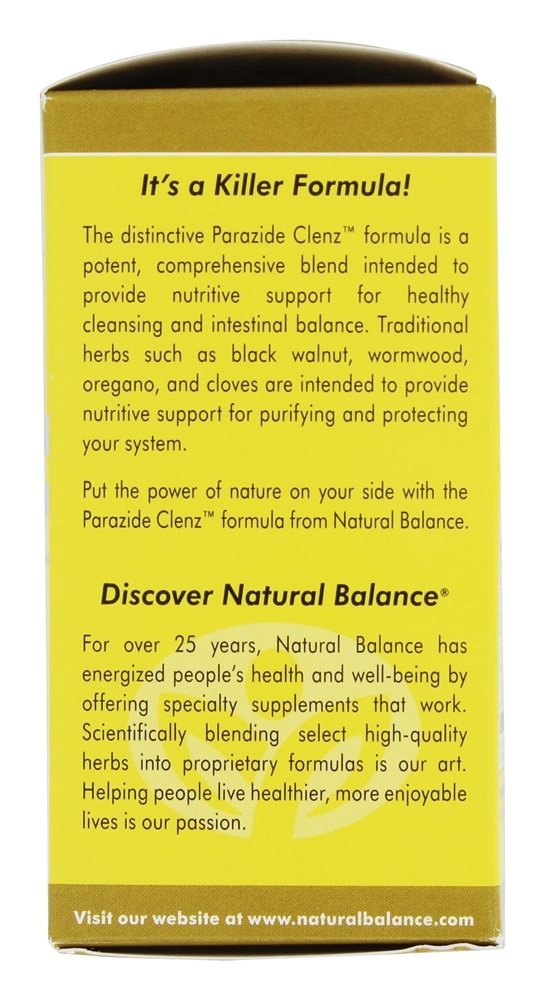 Parazide Clenz Poderoso Limpeza Fórmula - 60 Tablets Natural Balance - Imagem 4