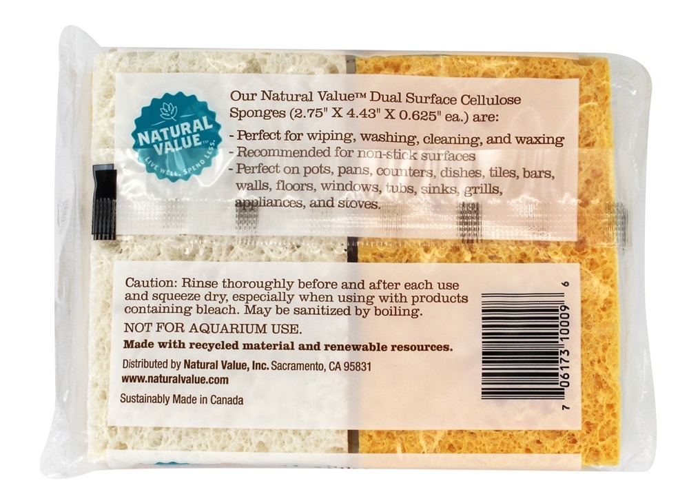 Esponjas De Celulose De Superfície Dupla - 4 Almofadas Natural Value - Imagem 2
