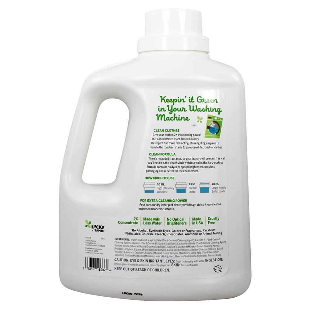 Detergente de roupa à base de plantas 66 a 100 Carrega grátis e desmarque - 100 fl. oz. LuckyPlanet - Imagem 2