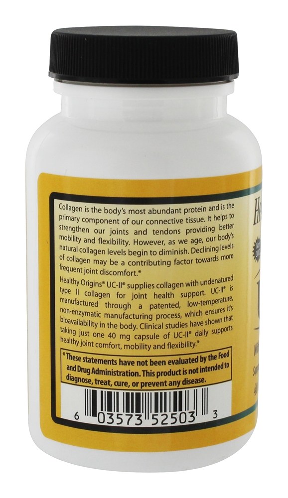 UC II Natural - 120 Cápsula (s) vegetal (s) Healthy Origins - Imagem 3