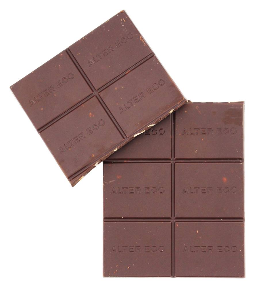 Chocolate Escuro Orgânico 70 % de amêndoas salgadas com cacau - 2.82 oz. Alter Eco - Imagem 3