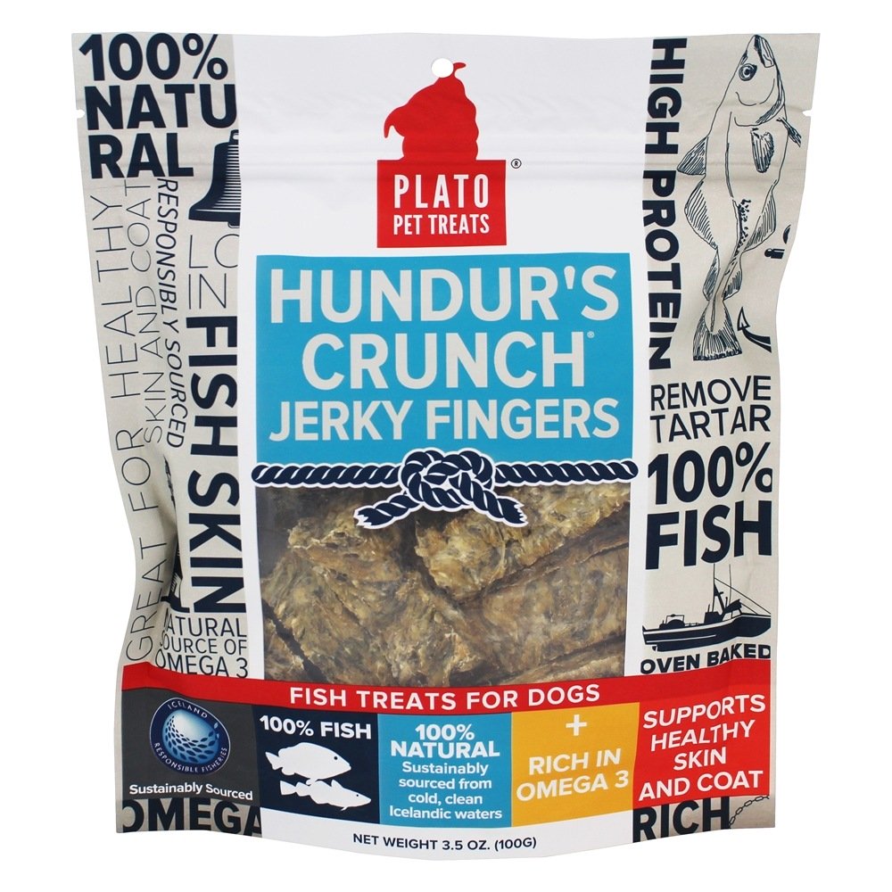 Hundur Crise Peixe Irregular Dedo Trata para Cães - 3.5 oz. Plato Pet Treats