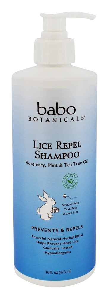 Shampoo Repel Lice Rosemary, hortelã e óleo da árvore Tee - 16 fl. oz. Babo Botanicals