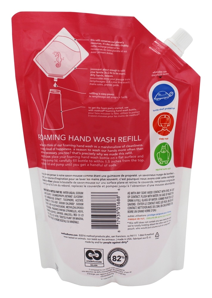 Lavagem De Mãos De Espuma Recarga Toranja Rosa - 28 fl. oz. Method - Imagem 2
