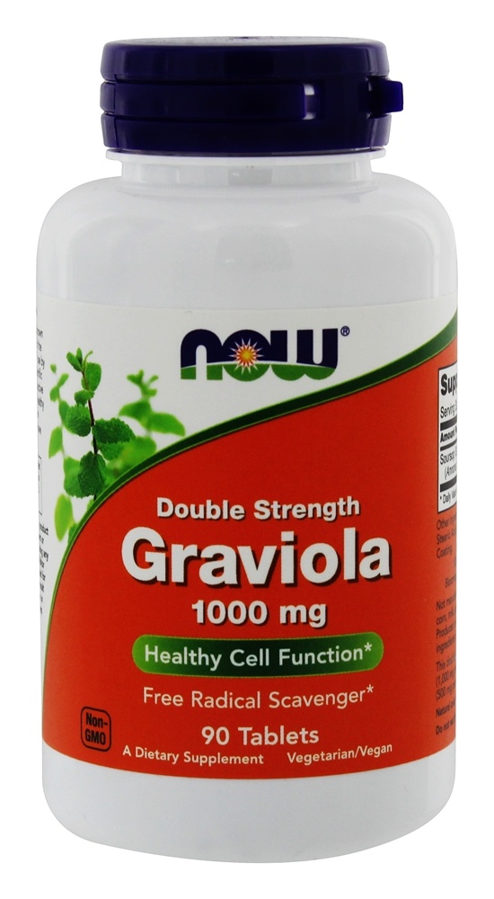 Força Dupla Graviola 1000 mg. - 90 Tablets NOW Foods