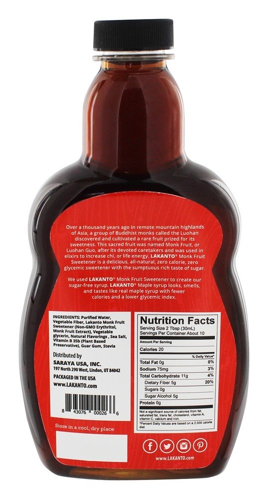 Xarope com sabor de bordo adoçado com fruta monge - 13 fl. oz. Lakanto - Imagem 2