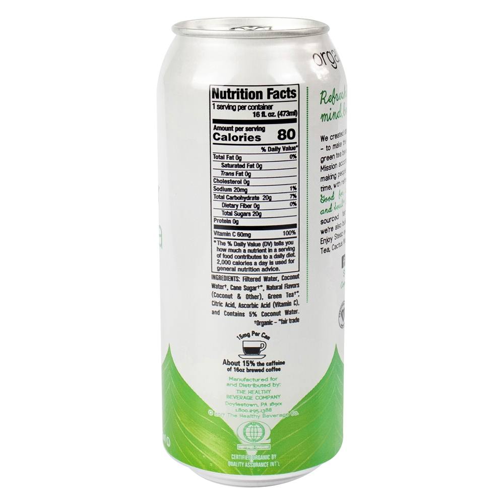 Chá verde gelado levemente adoçado com água de coco - 12 Can (es) Steaz - Imagem 2