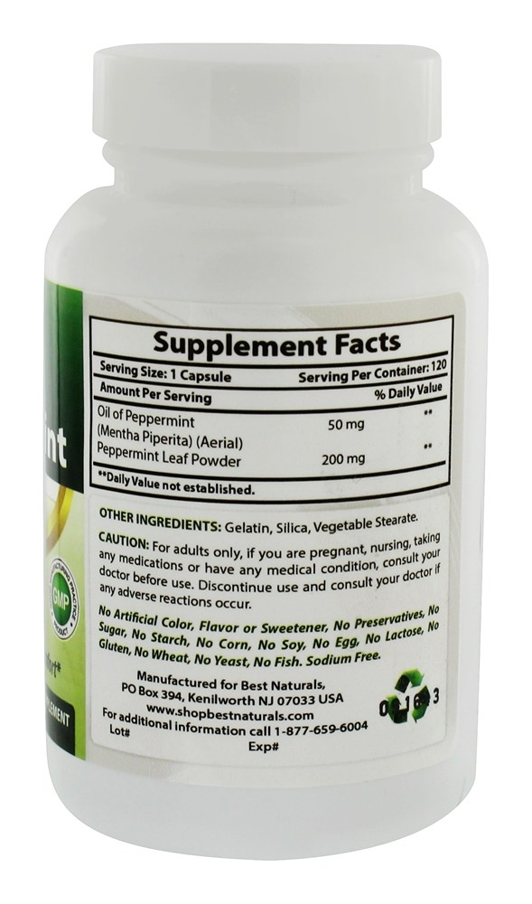 Óleo de Hortelã 250 mg. - Cápsulas 120 Best Naturals - Imagem 2