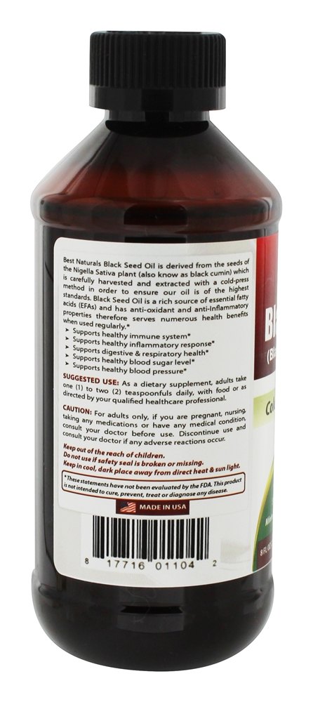 Frio de óleo de semente preta pressionado - 8 fl. oz. Best Naturals - Imagem 3
